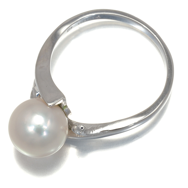  Mikimoto кольцо жемчуг Akoya жемчуг 8.0mm 10 номер K14WG BLJ
