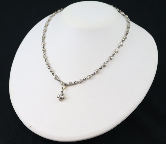  Loree Rodkin necklace Cubic Zirconia Cross K18YG/ silver 925 BLJ large price decline goods 