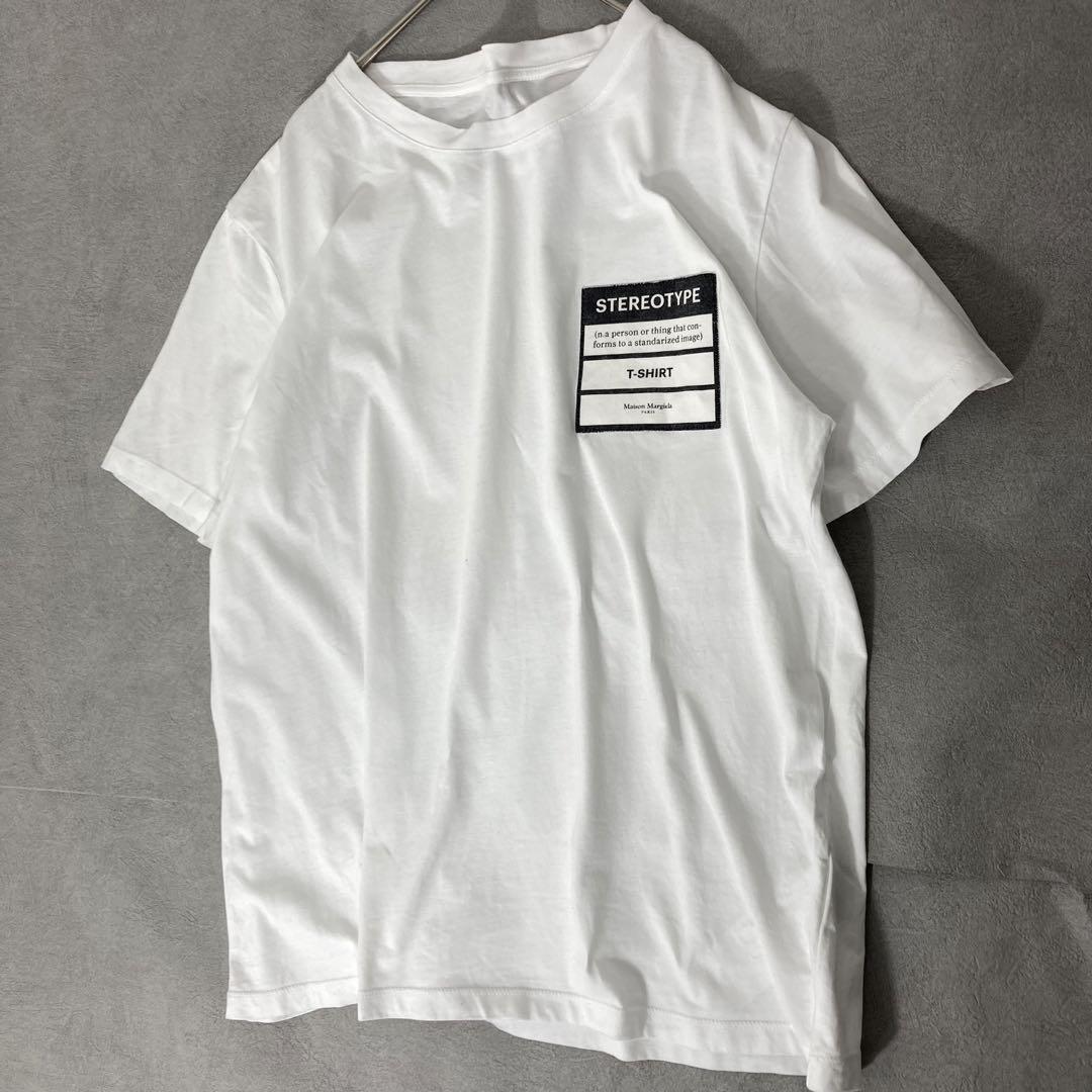 2020SS Maison Margiela メゾンマルジェラ Tシャツ STEREOTYPE ホワイト 52 ワンポイント 刺繍 _画像2