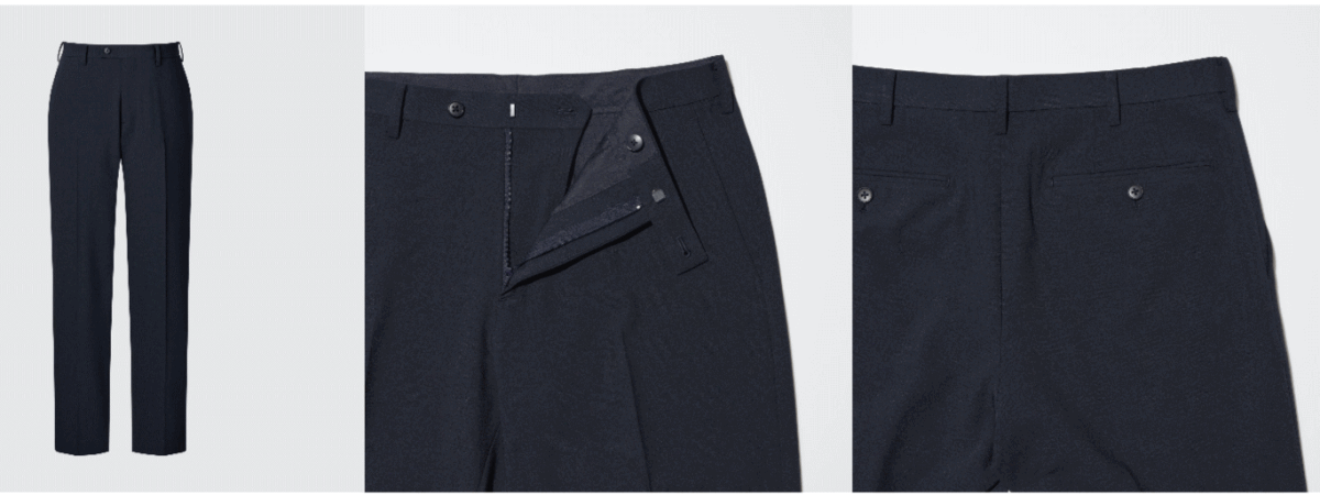 ★ユニクロ感動パンツ2WAYストレッチ（ウールライク）カラー: NAVY サイズ: 88 股下 83 cm 訳あり【送料無料】の画像4