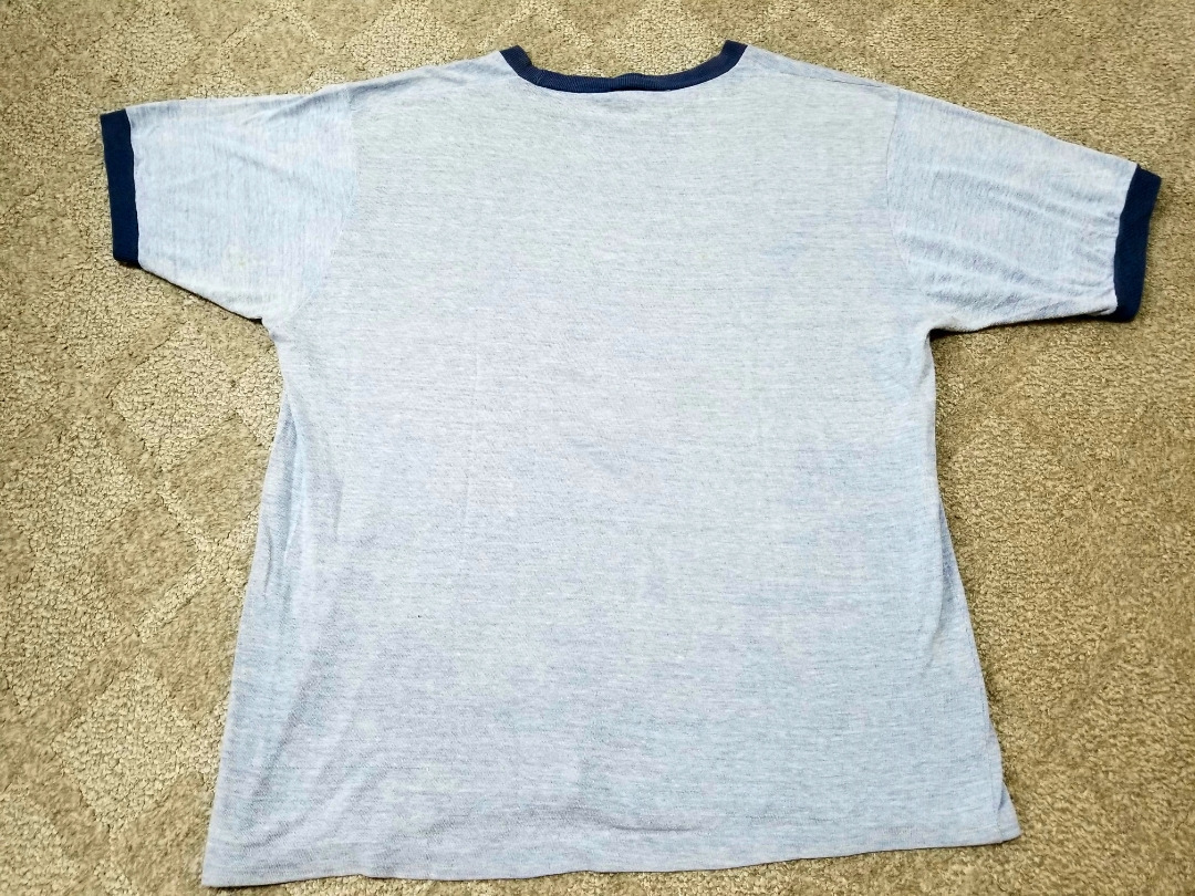 70s ビンテージ capital 青杢 染込みプリント Tシャツ “BERMUDA ISLANDS” XL // アメカジ アメリカ古着_画像3
