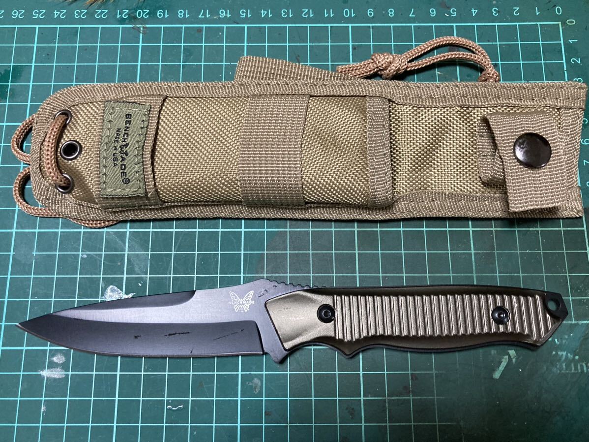 Benchmade 140BK グリーン ナイフ 。ベンチメイド 登山 釣り キャンプ ブッシュクラフト クマ対策 護身用 狩猟 鹿狩 猪狩 熊狩 クマ_画像1