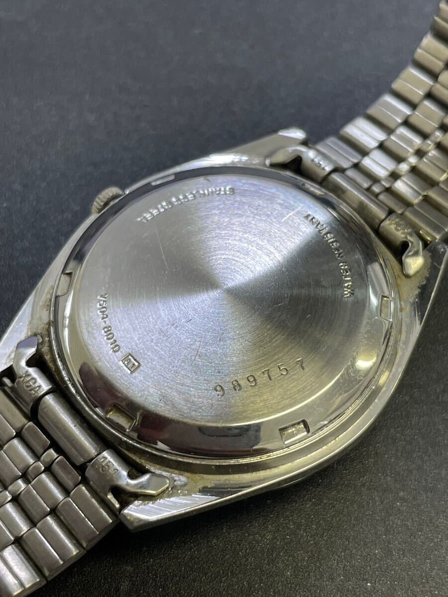 SEIKO セイコー ALBA アルバ Y504-8010 3針 デイデイト ラウンド シルバー文字盤 メンズ クオーツ 電池式 腕時計 動作未確認の画像4
