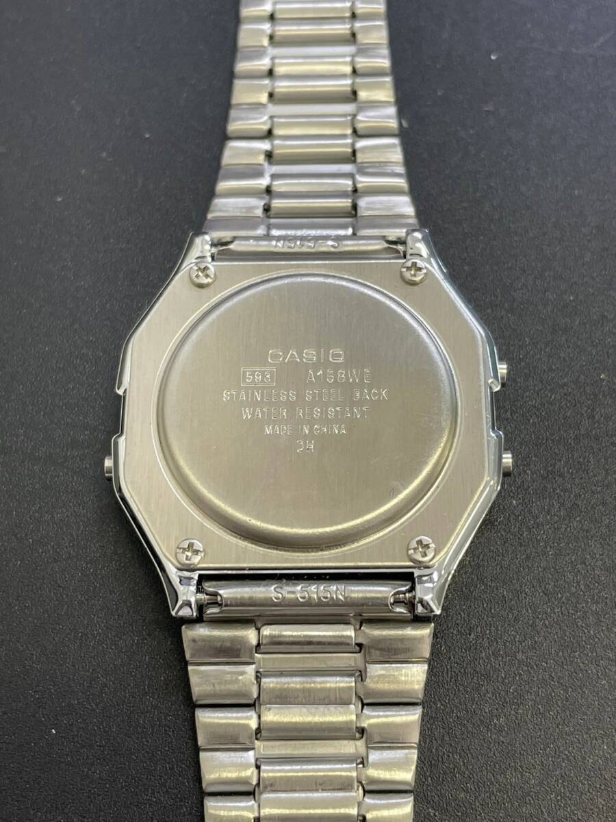 CASIO カシオ ALARM CHRONO アラームクロノ A158WE チープカシオ ゴールド文字盤 メンズ クオーツ 電池式 腕時計 動作確認済_画像5