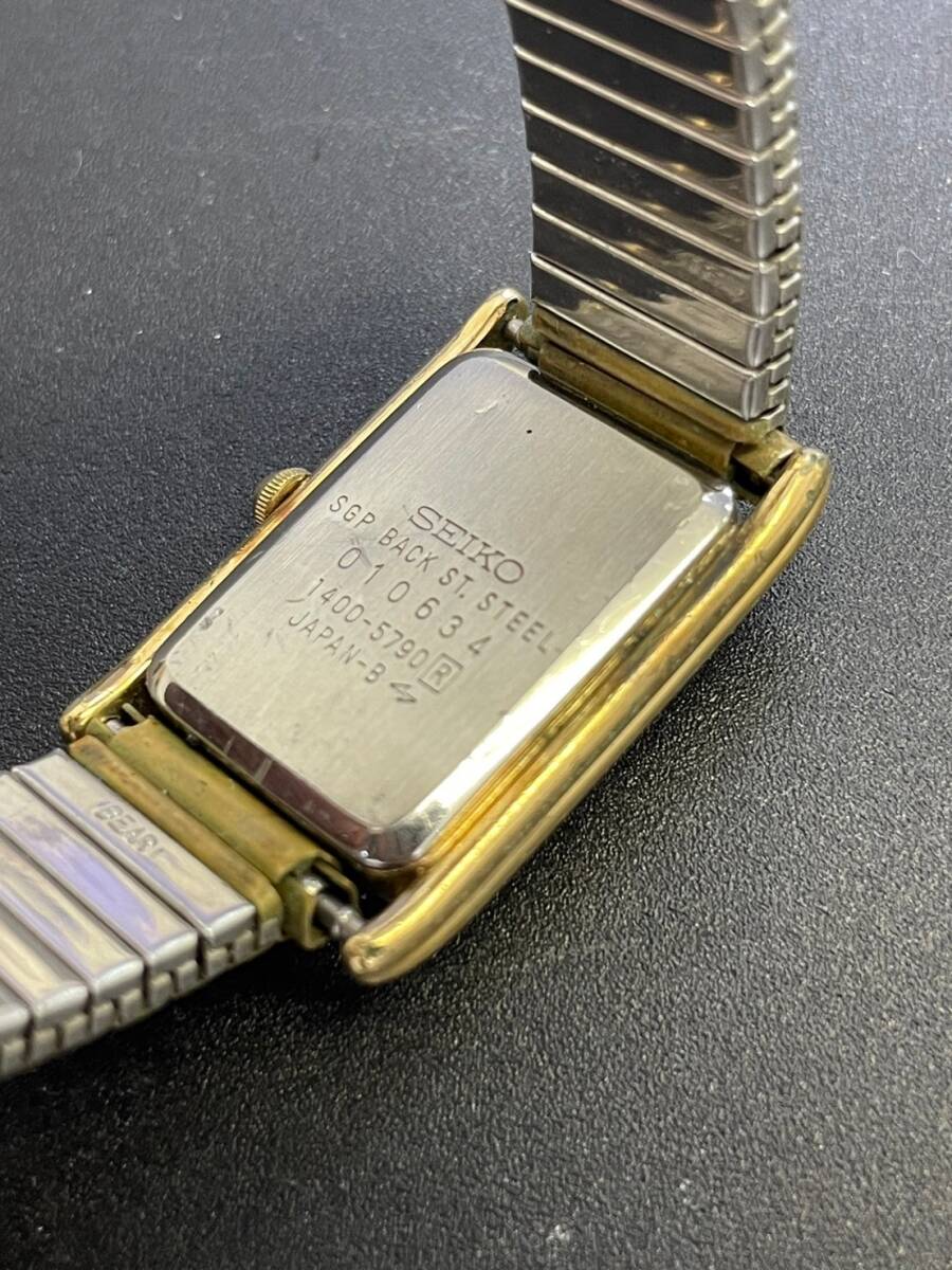 SEIKO セイコー QUARTZ クオーツ 1400-5790 2針 ゴールド文字盤 レディース クオーツ 電池式 腕時計 動作未確認_画像5