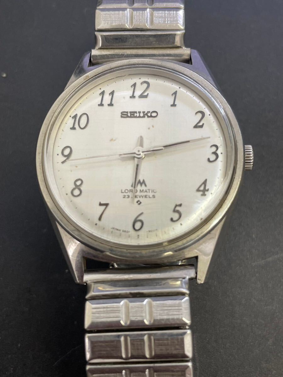 SEIKO セイコー LM LORD MATIC ロードマチック 5601-9000 23石 ホワイト文字盤 メンズ 自動巻き 腕時計 動作確認済み_画像1