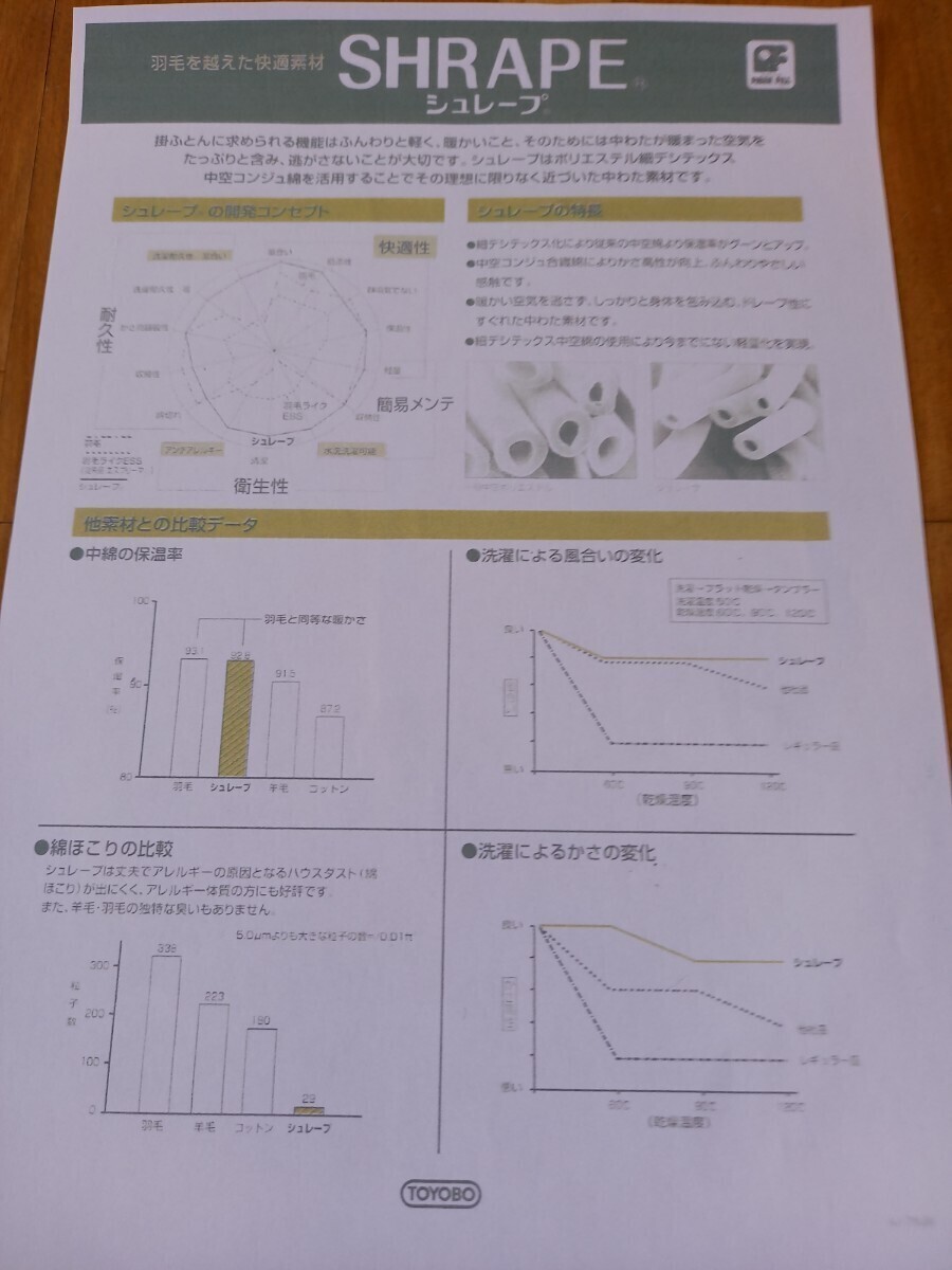 即決 シングル ホテル仕様 増量 羽毛を越えた素材 掛け布団 アレルギーの方にも 清潔 安心 日本製(羽毛布団 敷き布団 こたつ布団)等出品中_画像7