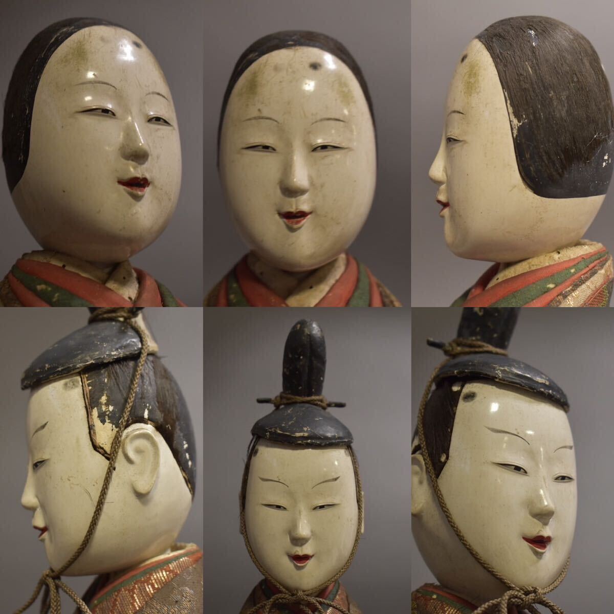 【英】A1119 時代 雛人形 Ｈ38~49cm 日本美術 置物 骨董品 美術品 古美術 時代品 古玩の画像7