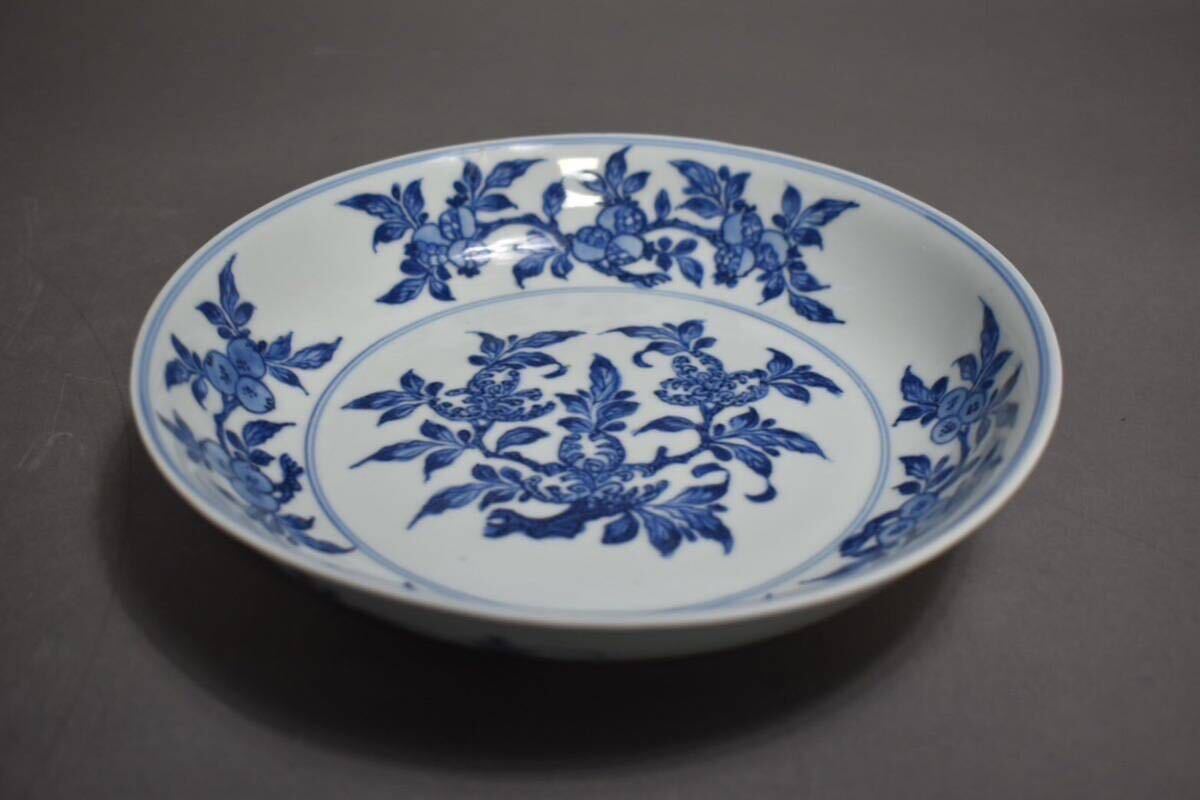 【英】A1113 時代 唐物染付皿 中国美術 朝鮮 食器 骨董品 美術品 古美術 時代品 古玩の画像3
