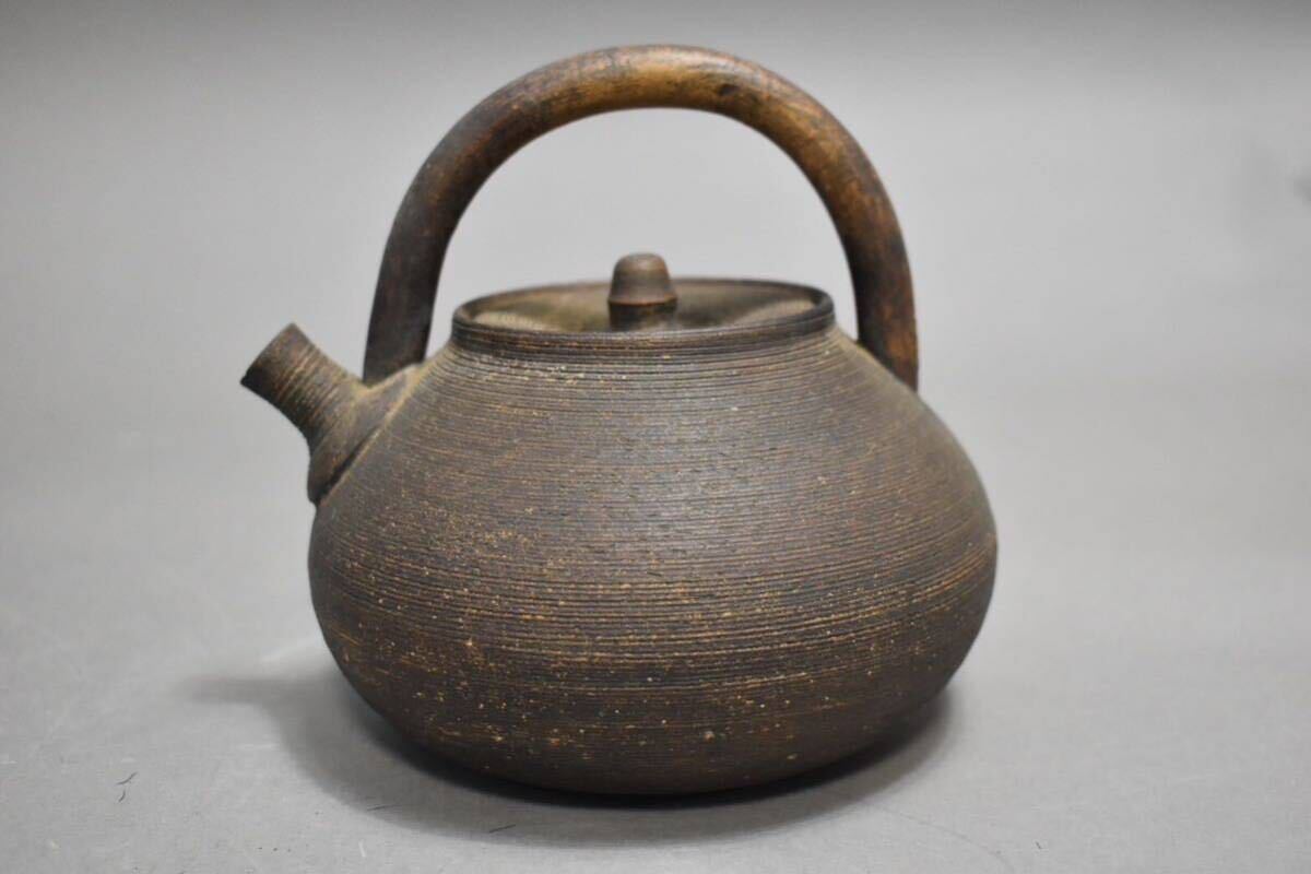 【英】A1121 木米銘 南蛮糸目急須 日本美術 茶道具 茶注 骨董品 美術品 古美術 時代品 古玩の画像2