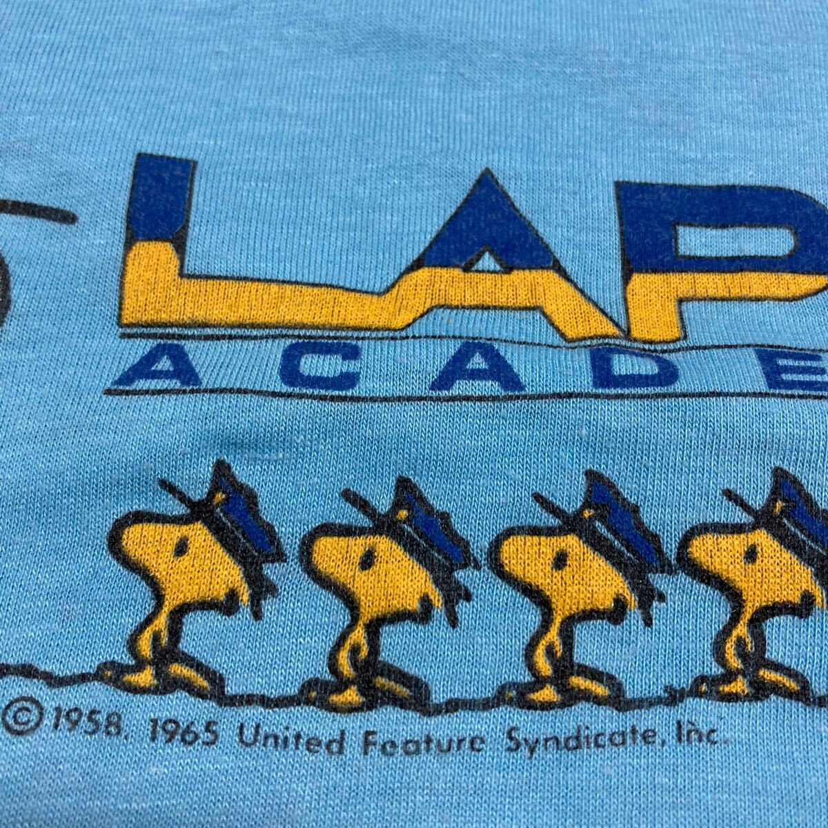 【希少】80s ARTEX アルテックス ビンテージスヌーピーTシャツ LAPD ACADEMY 水色 キッズ Lサイズ ヴィンテージ古着 USA製_画像5