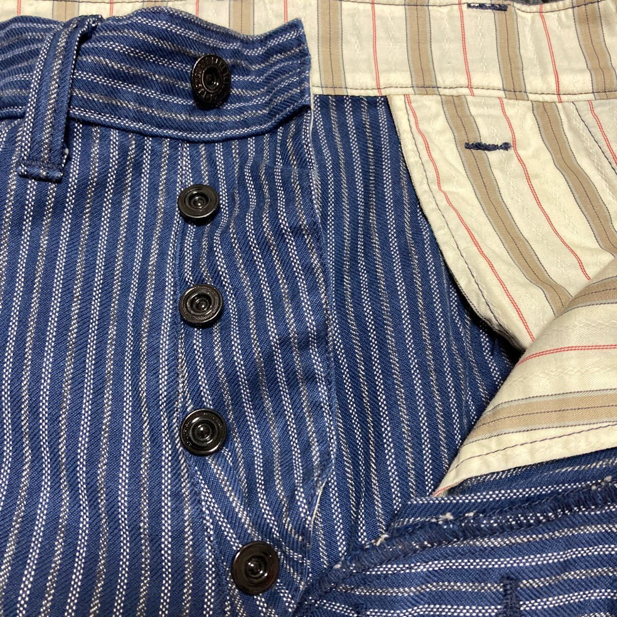 美品】SUGAR CANE FORESIDE POCKETS シュガーケーン ストライプ 美品】SUGAR CANE FORESIDE POCKETS シュガーケーン ストライプ