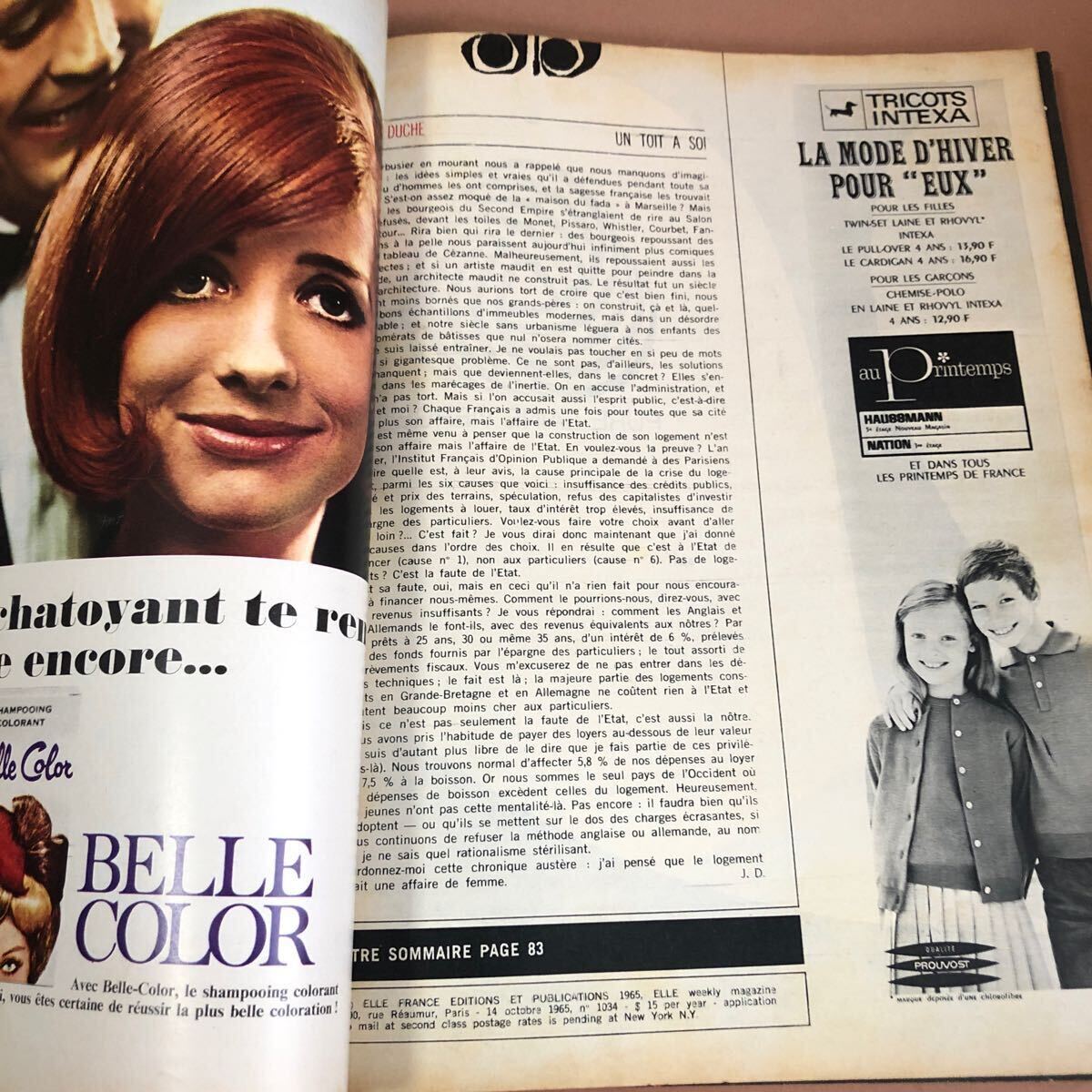 洋雑誌　ELLE 1965年　ブリジット・バルドー_画像3