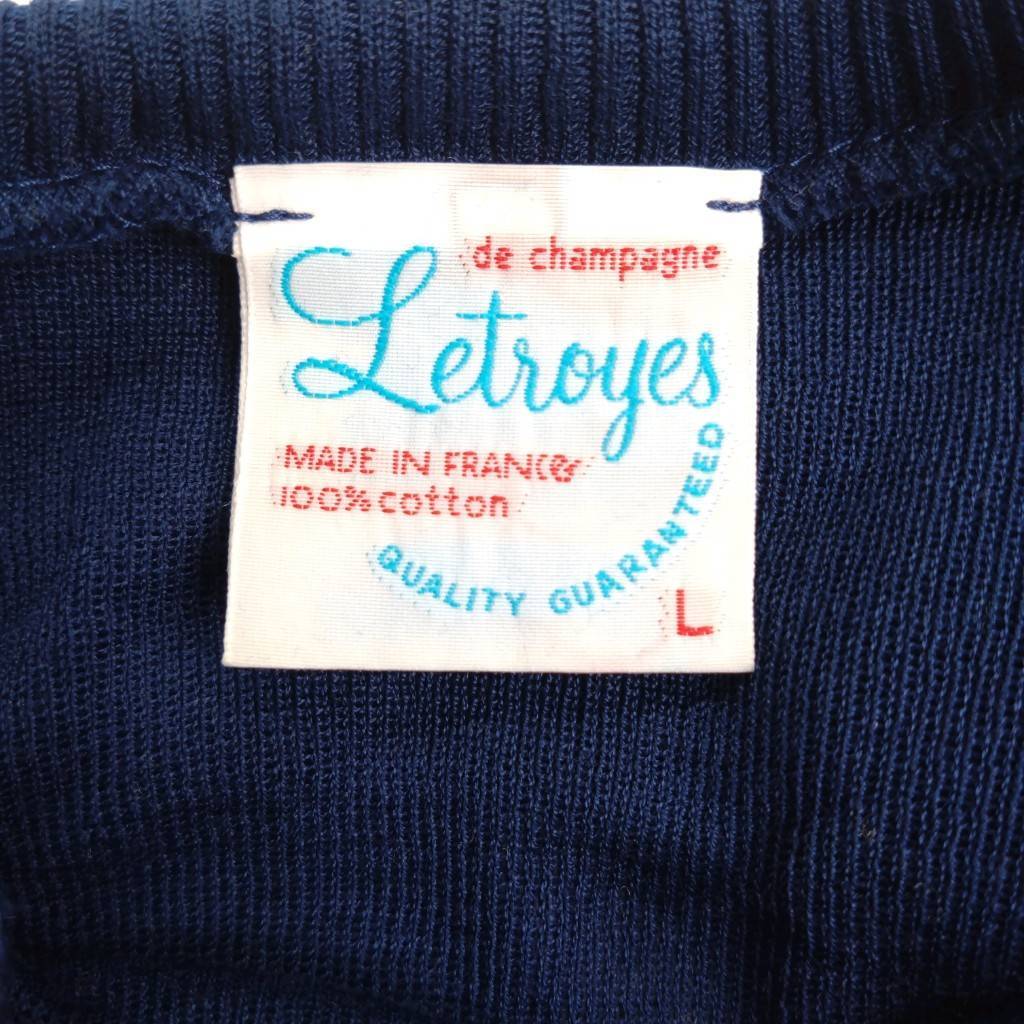 L Letroyes ルトロワ フランス製 タートルネック 長袖 ネイビー 薄手 リユース ultramto sw0824_画像3
