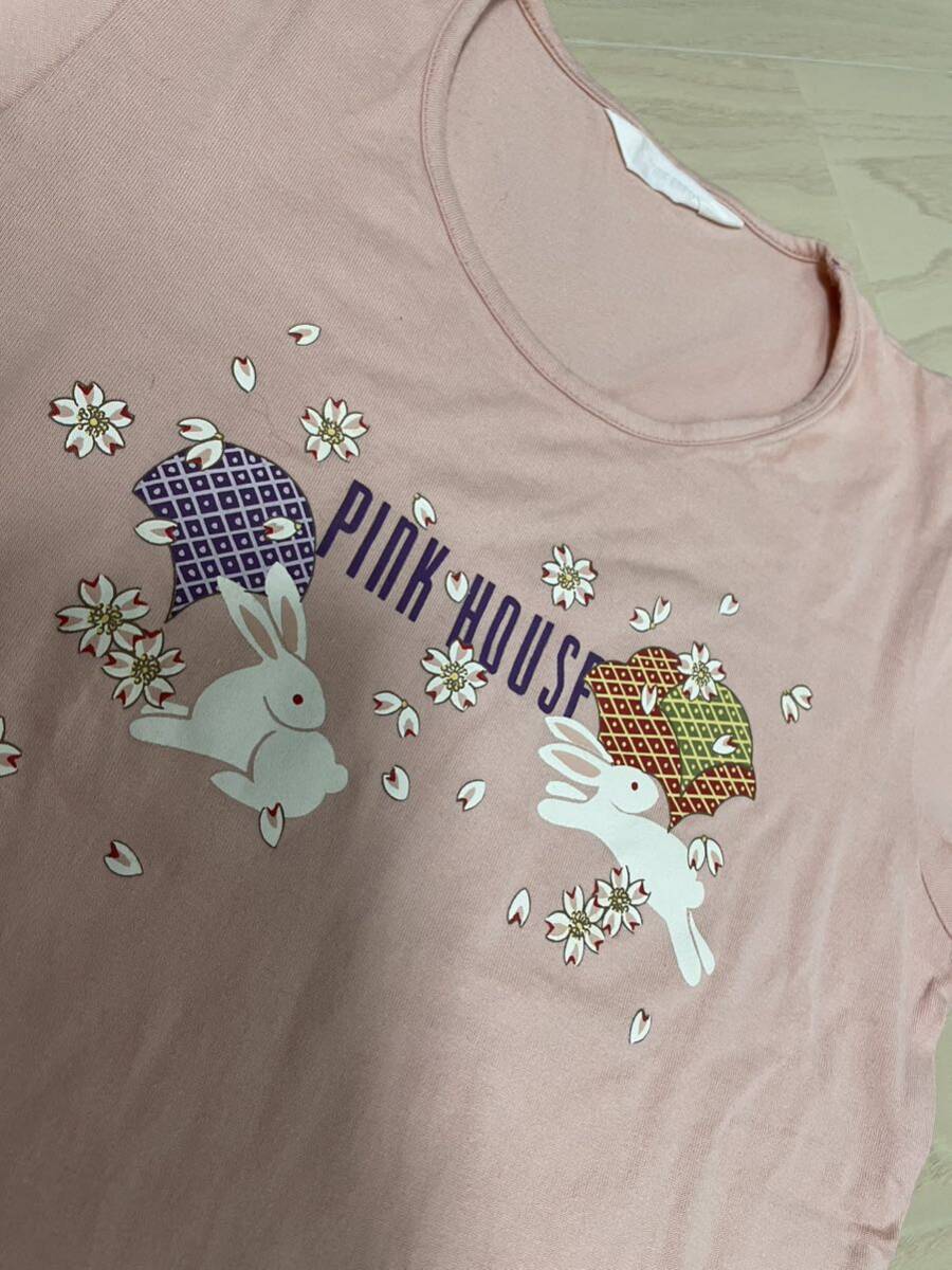 ☆未使用　ピンクハウス　うさぎ　桜　Tシャツ　ピンク　Mサイズ　日本製_画像2