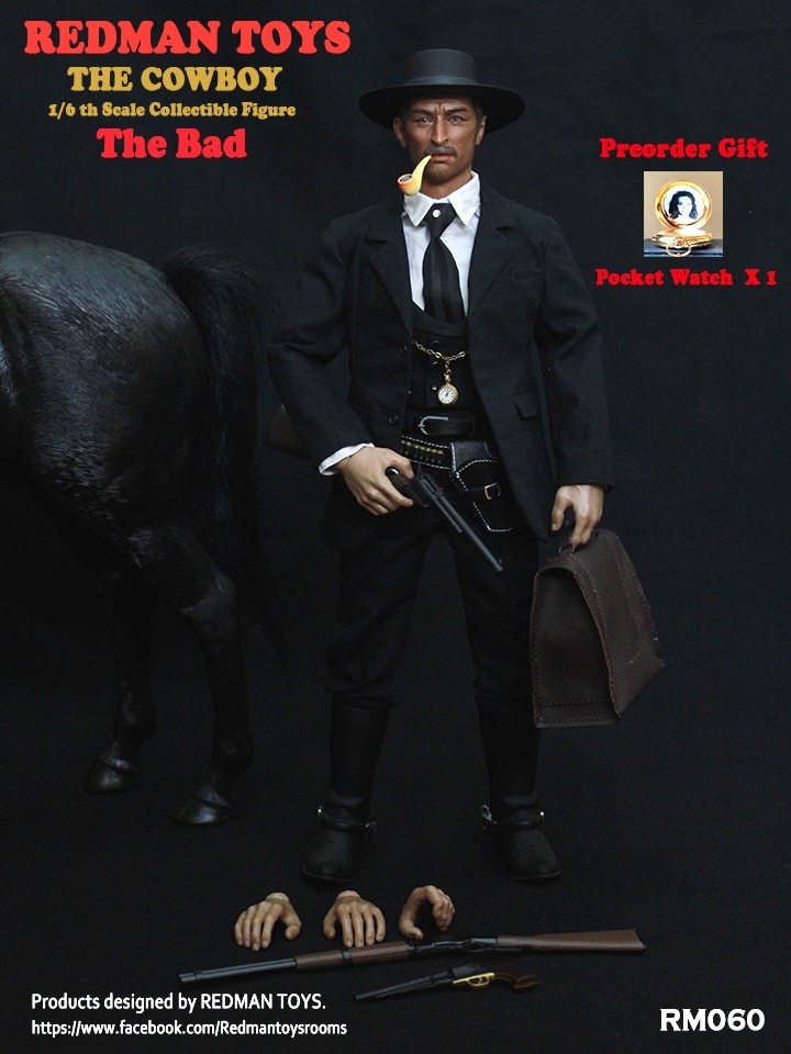 REDMAN TOYS 1/6 The Bad 黒服ガンマン 未開封新品 RM060 検) 名無しの男 夕陽のガンマン 荒野の用心棒 SNAKE PRESENT TOYS ホットトイズ_画像9