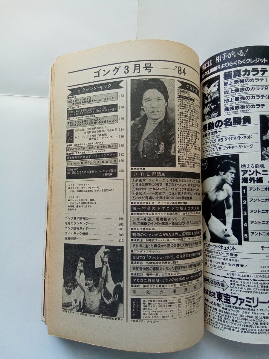 月刊ゴング 昭和59年3月号 佐山聡「新生ザ・タイガー始動」