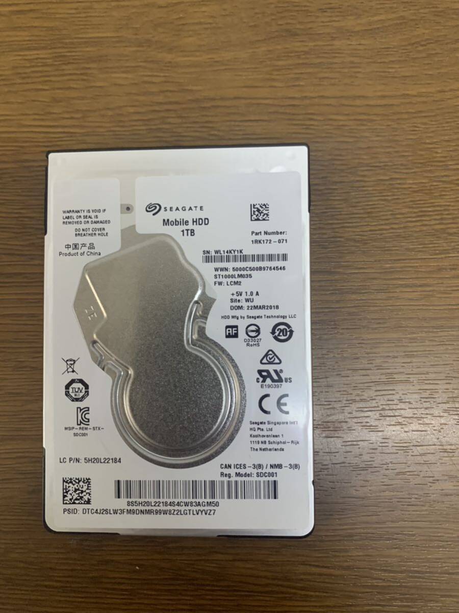 【動作保証】Seagate 2.5インチHDD　1TB 管：26_画像1