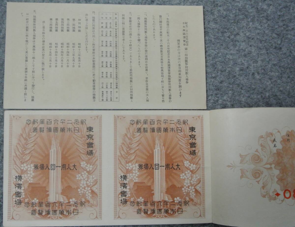 幻の日本万国博覧会 回数入場券 12枚綴り 紀元二千六百年紀念 の画像3