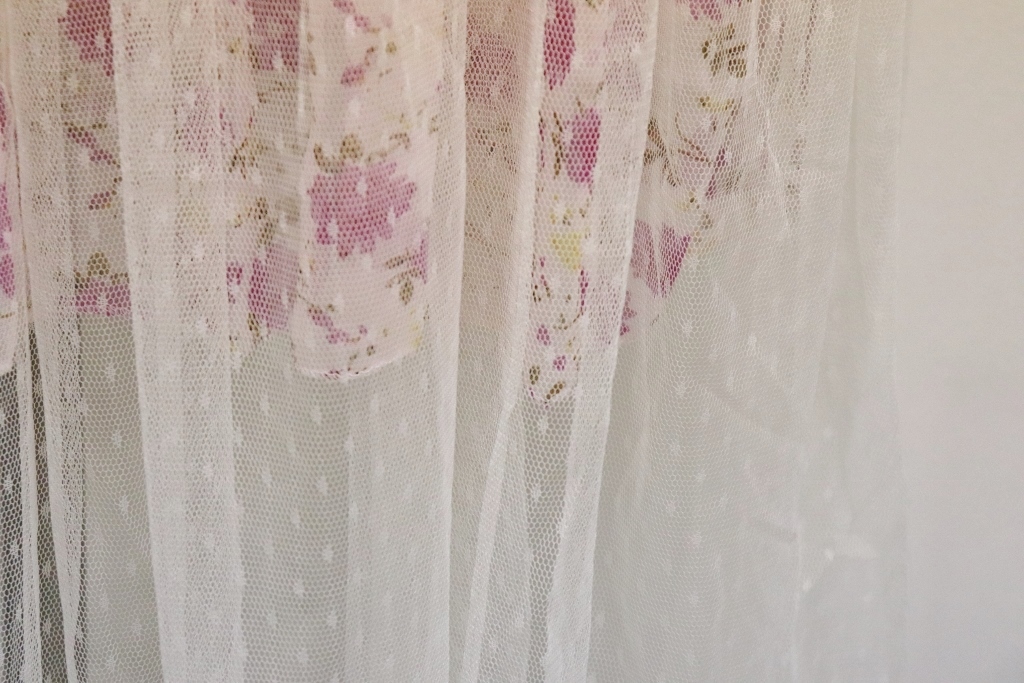 《新品》DOUBLE.H ワンピース レース パール付き チュールスカート 花柄 　ピンク　サイズM_画像9