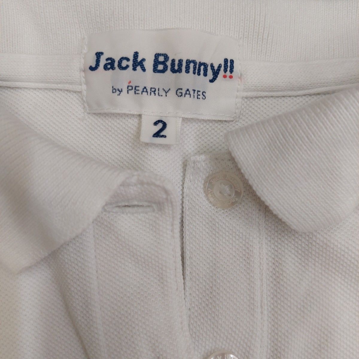 Jack Bunny!!ジャックバニー・ポロシャツ 白 半袖・サイズ2