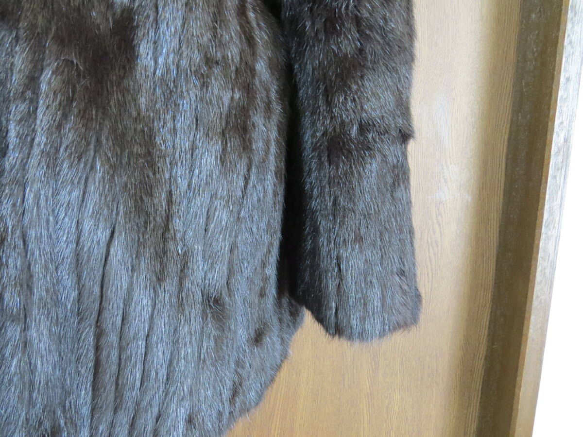【ＳＡＧＡ ＭＩＮＫ】銀サガ　クロ系高級ミンク毛皮　ショートコート　１３号_画像4