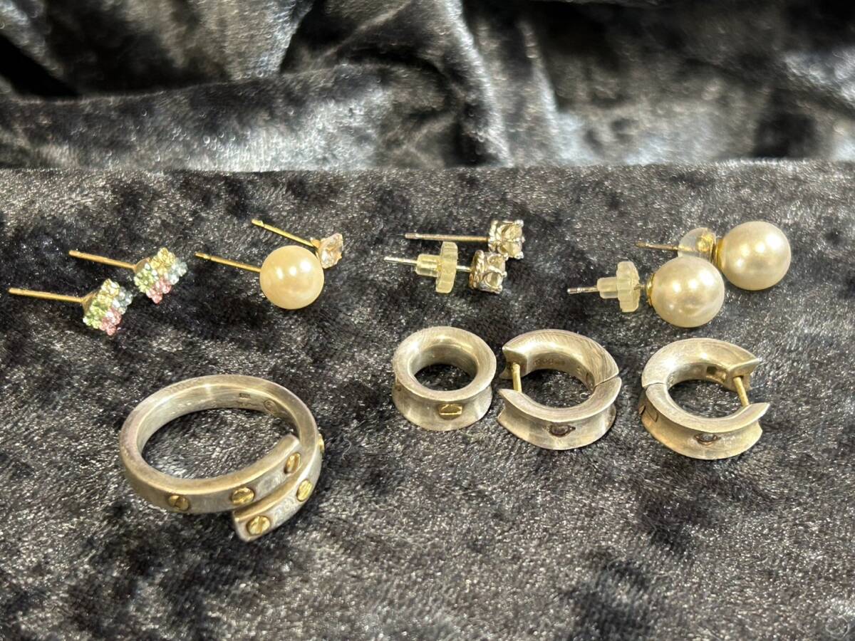 ★[240509-12MA]アクセサリー/貴金属/まとめ/ピアス/指輪/K18/K10/K14WG/ゴールド/金/銀/総重量：約13.42ｇ/石の重さ含む/石の詳細不明/他の画像1