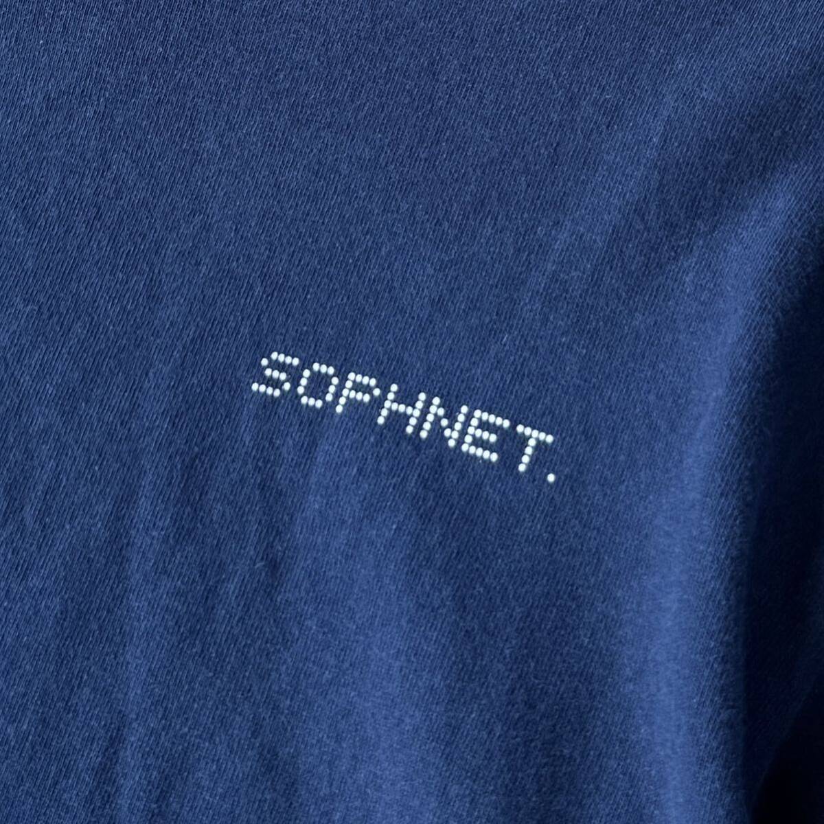 9977 SOPHNET ソフネット 日本製 L/S AUTHENTIC LOGO TEE 長袖 Tシャツ ロンT カットソー ロゴ プリント ネイビー 紺 メンズ M!!_画像3