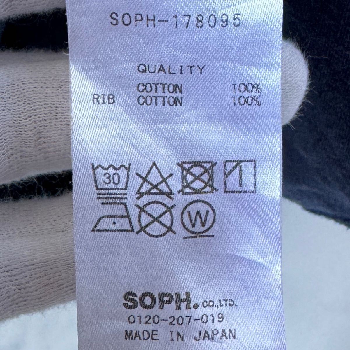 9977 SOPHNET ソフネット 日本製 L/S AUTHENTIC LOGO TEE 長袖 Tシャツ ロンT カットソー ロゴ プリント ネイビー 紺 メンズ M!!_画像8