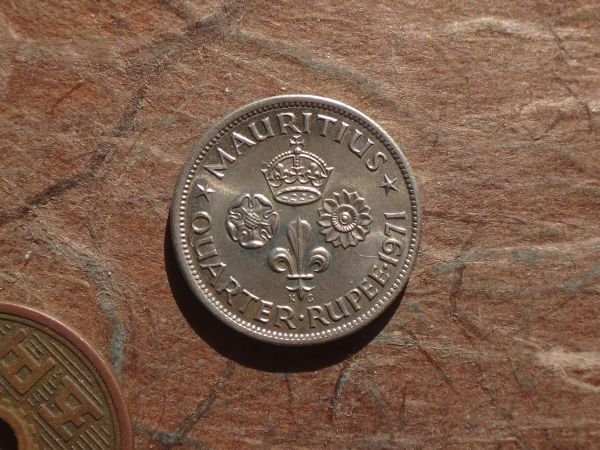 モーリシャス　1/4Rupee　白銅　1971年　KM#36　(19.0mm, 2.9g)_画像1