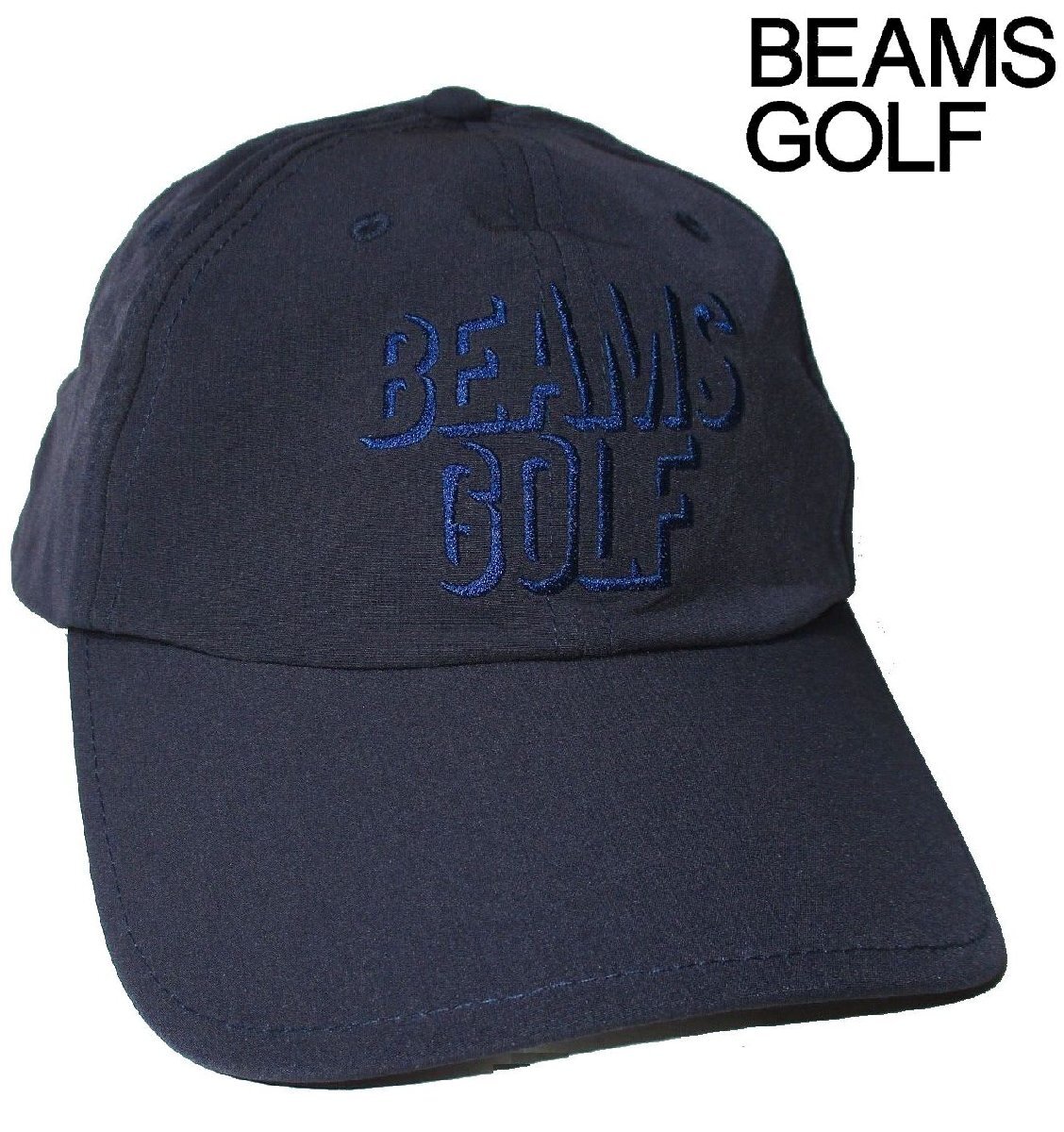 新品 ▼ BEAMS GOLF ビームスゴルフ ▼ 立体ロゴ刺繍 ゴルフ キャップ メンズ フリーサイズ 帽子 ネイビー 紺_画像9