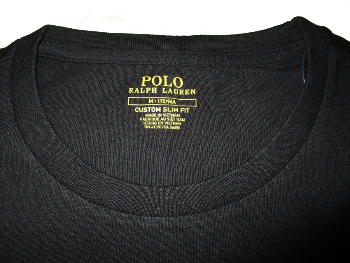 新品ラス1 定価￥8,800 日本サイズ M ▼ 極上コットン ポロ ラルフローレン POLO RALPH LAUREN ユナイテッドアローズ 別注 丸首 Tシャツ 黒_画像7