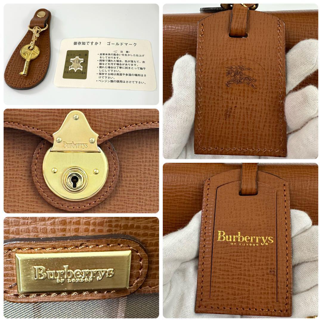 極美品 バーバリー Burberry ビジネスバッグ ブラウン レザー 鍵付き g00366_画像7