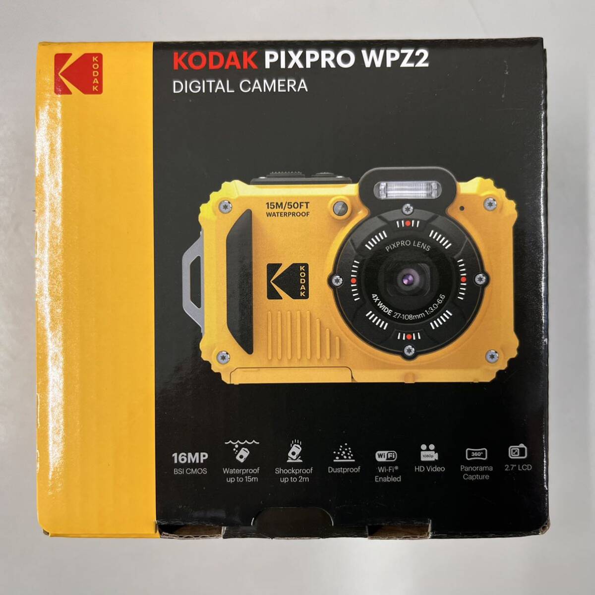 新品未開封 Kodak PIXPRO WPZ2 コダック コンパクトデジタルカメラ 防水 防塵 耐衝撃 CALSモード イエロー 送料無料_画像1