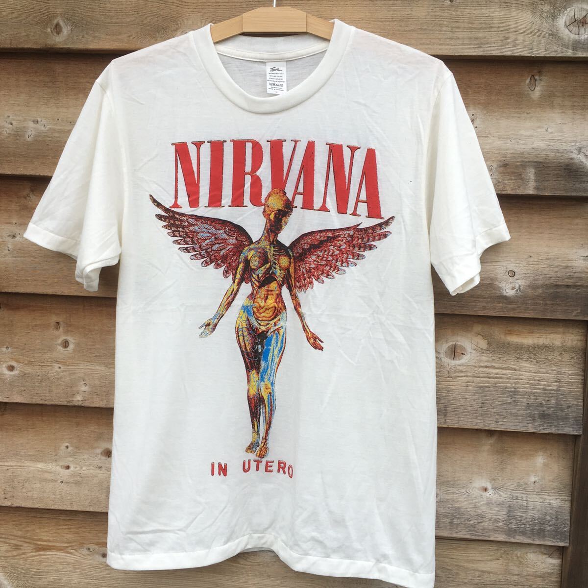 90年代バンド　ニルヴァーナ　Nirvana IN UTERO L バンドT_画像2