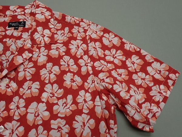  бесплатная доставка agnes b цветочный принт рубашка *38* Agnes B Homme / гавайская рубашка /@A1/24*5*2-2