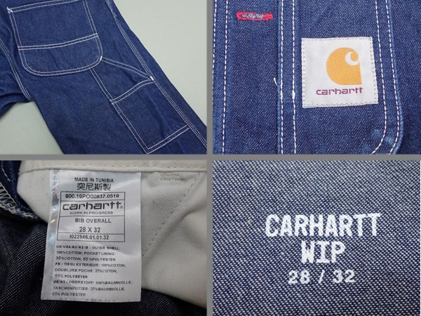 Carhartt WIP デニムオーバーオール・28/32△カーハート/難有り/オールインワン/メンズ/24*5*3-16_画像10