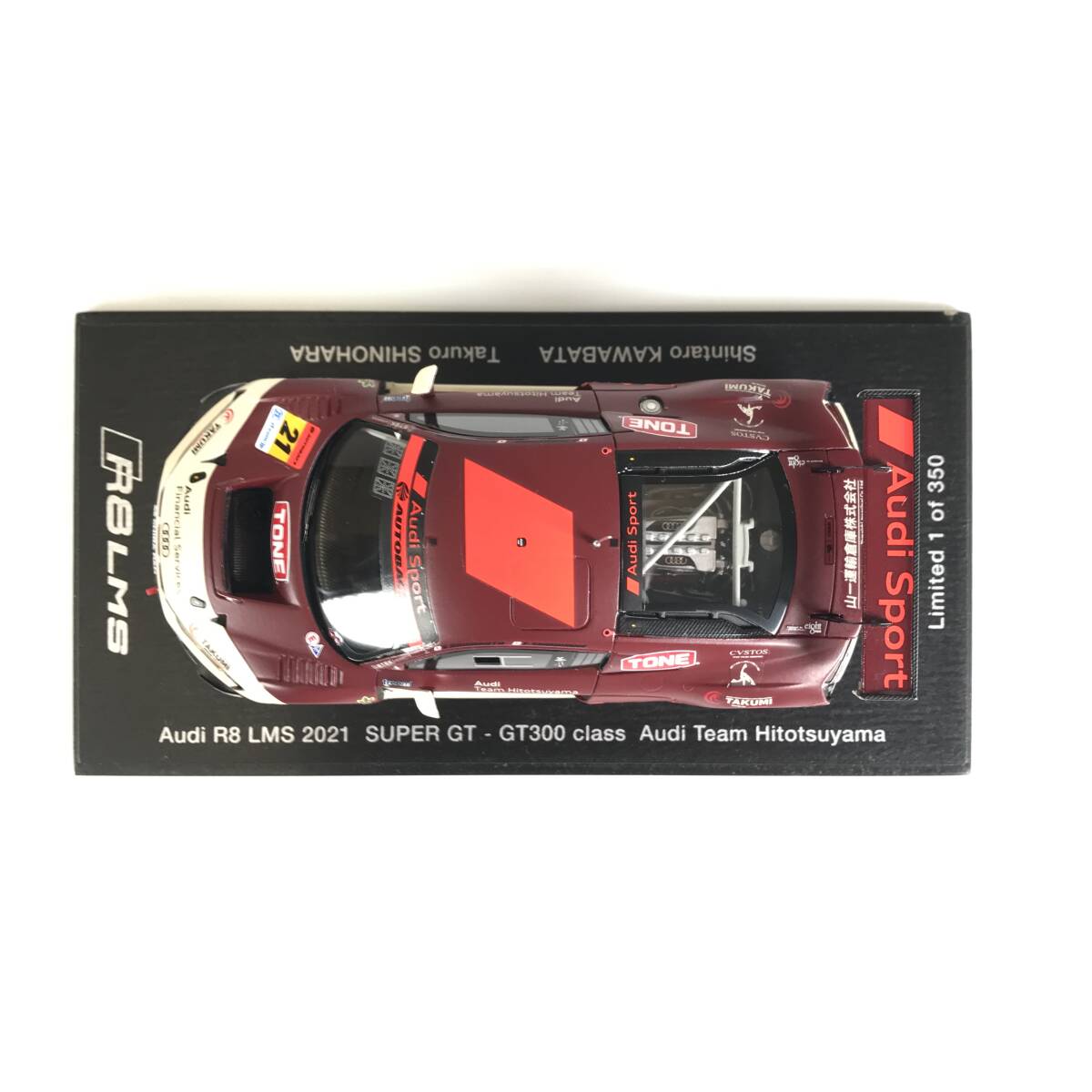 □中古品□ SPARK ミニカー 1/43 Audi R8 LMS 2021 SUPER GT 300 class Hitotsuyama #21 ダークレッド アイボリー Team Hitotsuyama別注_画像9