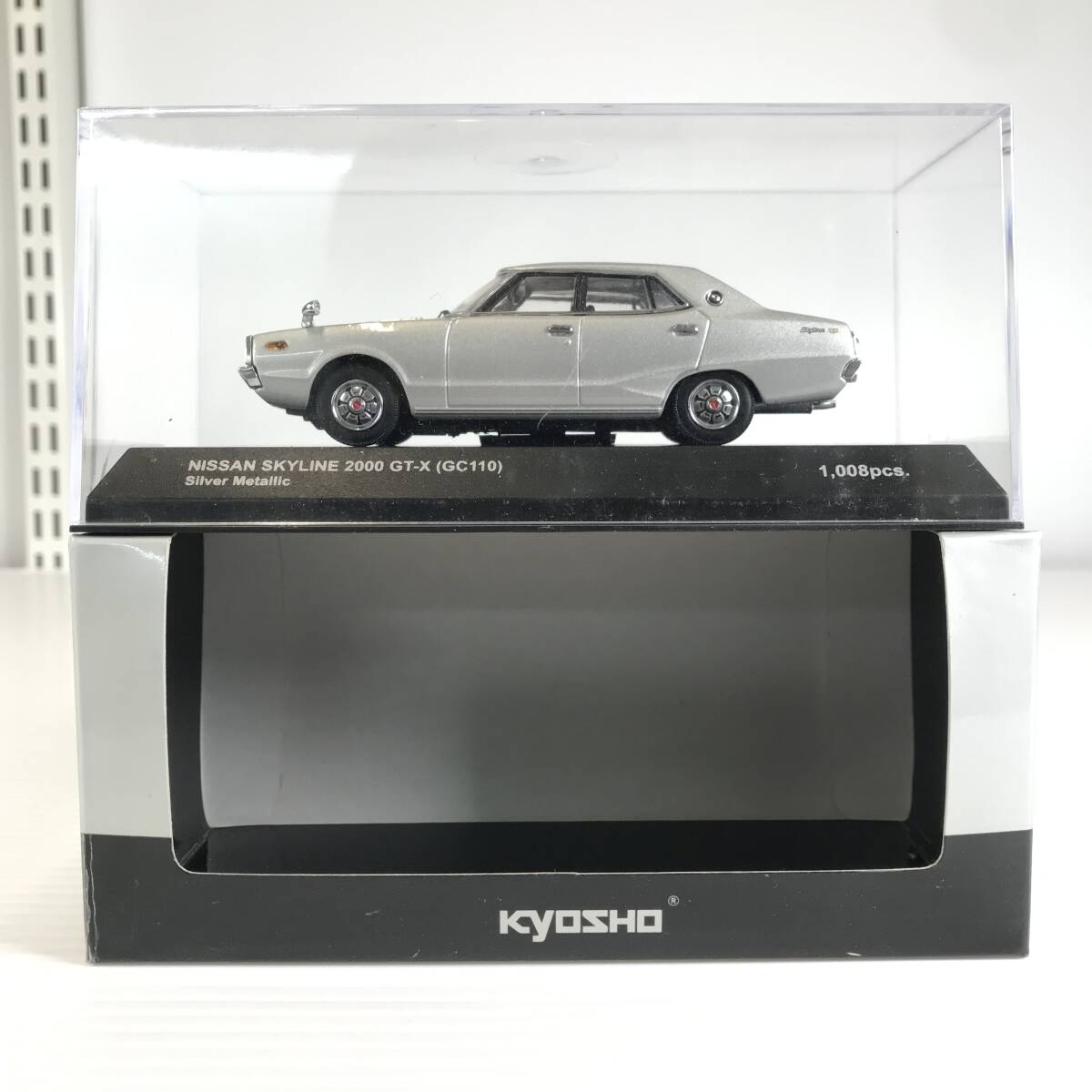 □中古品□ 京商 ミニカー 1/43 NISSAN SKYLINE 2000 GT-X GC110(シルバーメタリック) [03271S]_画像5