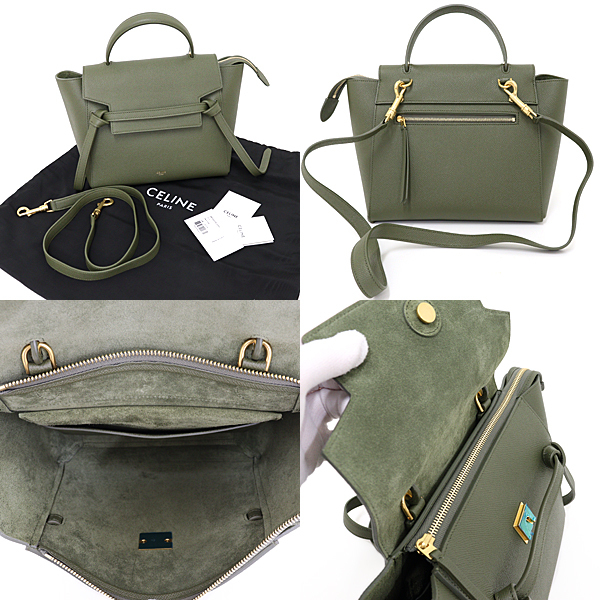 セリーヌ CELINE マイクロ ベルトバッグ 2WAY ハンドバッグ ショルダーバッグ 189153ZVA.31DO MICRO DARK OLIVE 未使用品_画像2