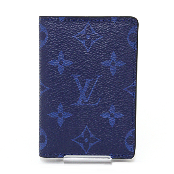 ルイ ヴィトン LOUIS VUITTON オーガナイザー・ドゥ ポッシュ カードケース 名刺入れ タイガ・レザー M30301 ブルー 【中古】Sランク - タイガライン