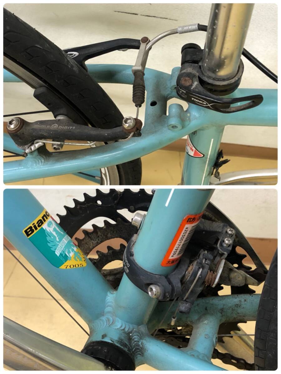 LA037379(053)-307/AM12000【名古屋から家財便また引取り】Bianchi ビアンキ PASSO 自転車（ジャンク品　パーツ取り　部品取りとして）_画像7