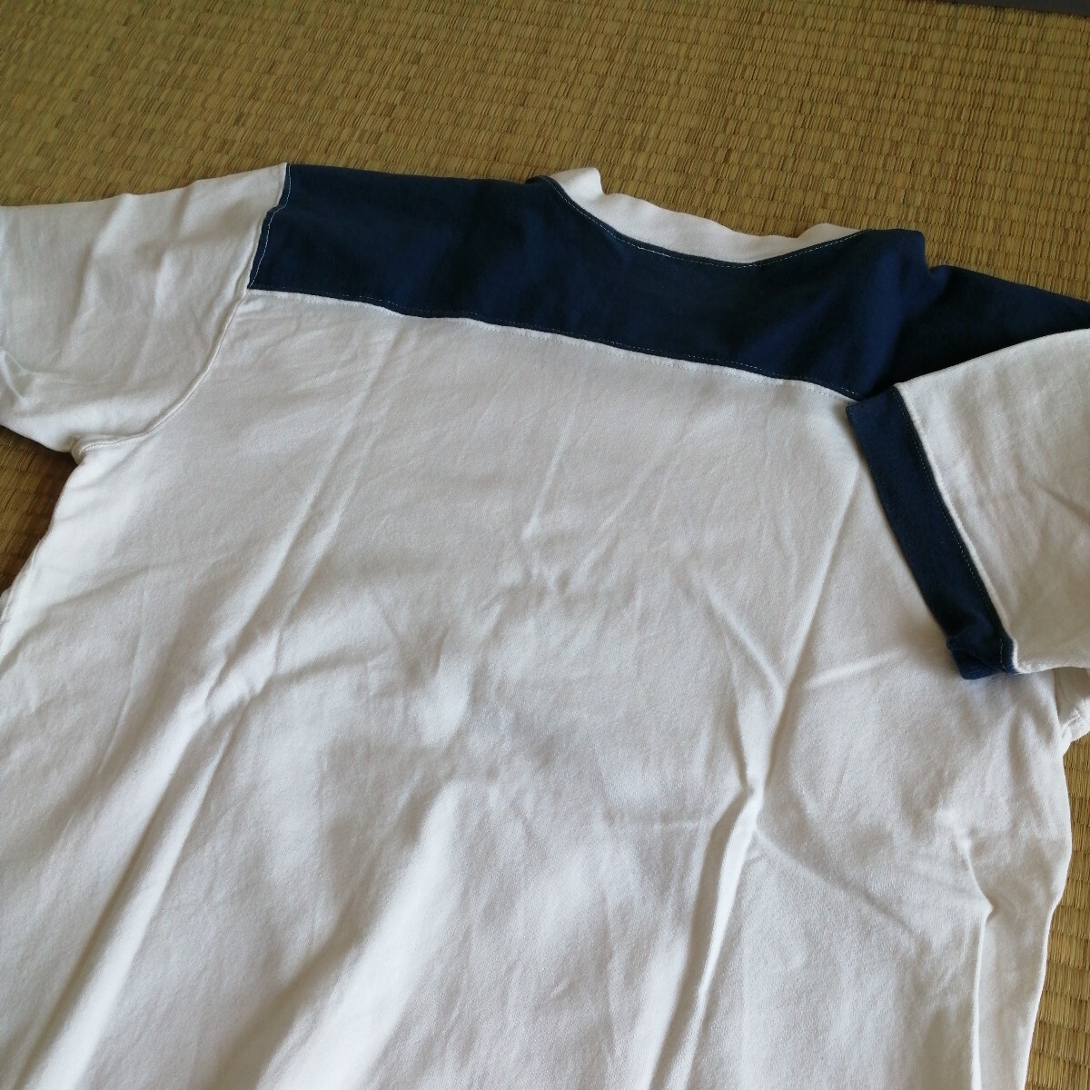 クッシュマン Tシャツ 日本製 綿100% サイズM ネイビーホワイト CUSHMAN SPORTWEARの画像5