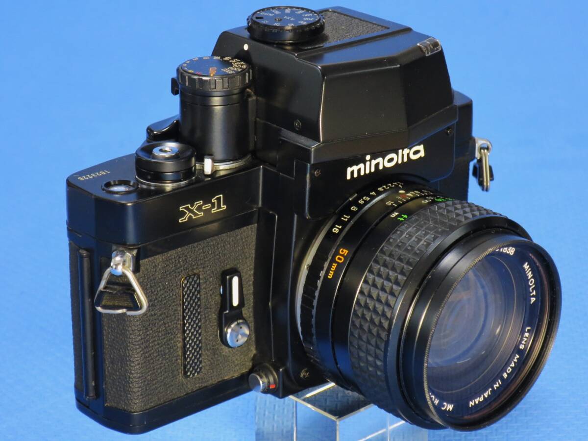 ★ 美 品 ★　 ミノルタ ♪ minolta X -１ 黒 ＋ MC ５０mm １：1.4 レンズ付き ★　小難あり　_画像2