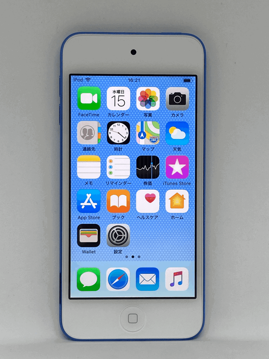 【新品バッテリー交換済み】 Apple iPod touch 第6世代 32GB ブルー 中古品 ② 【完動品 1円スタート】_画像1