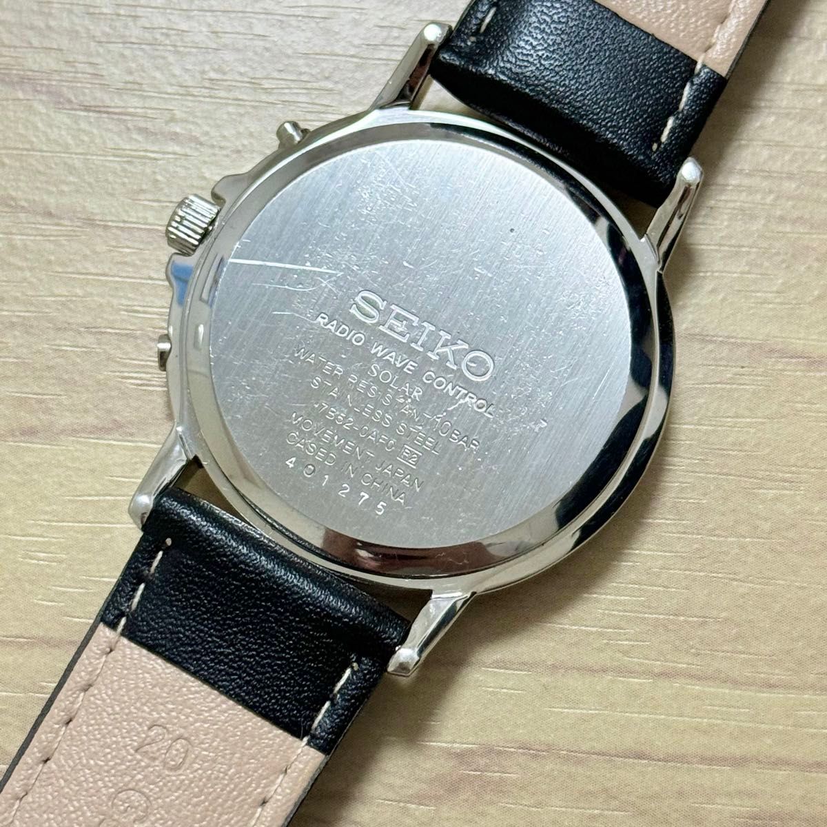 メンズ 電波ソーラー 腕時計 黒 おしゃれ カジュアル SEIKO セイコー