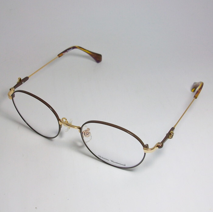Vivienne Westwood　ヴィヴィアンウエストウッド レディース　眼鏡 メガネ フレーム 40-0003-2　サイズ48 ライトゴールド・ブラウン_画像3
