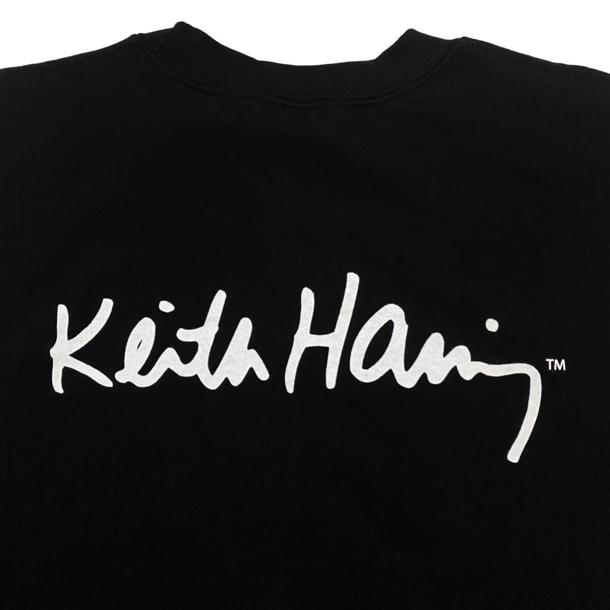Keith Haring キース へリング ロゴ スウェット シャツ トレーナー 長袖 トップス ブラック 黒 L オフィシャル ユニセックス Sweatshirt_画像6
