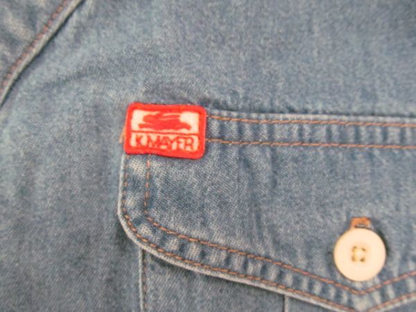 (57199)クリフメイヤー KRIFF MAYER 半袖 ボーイスカウトシャツワンピ ワンピース ブルー L タグ付き 未使用の画像6