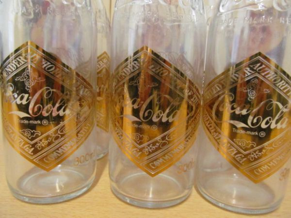 (57320)コカ・コーラ　100周年　ゴールドラベル　ビン　空瓶　空き瓶　昭和レトロ　6本セット　USED　保管品_特に目立った汚れはありません。